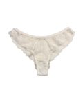Mid-Rise Lace Brazilian Panties – White