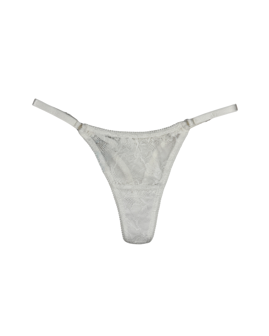 Lace Thong with Adjustable Straps – Milk