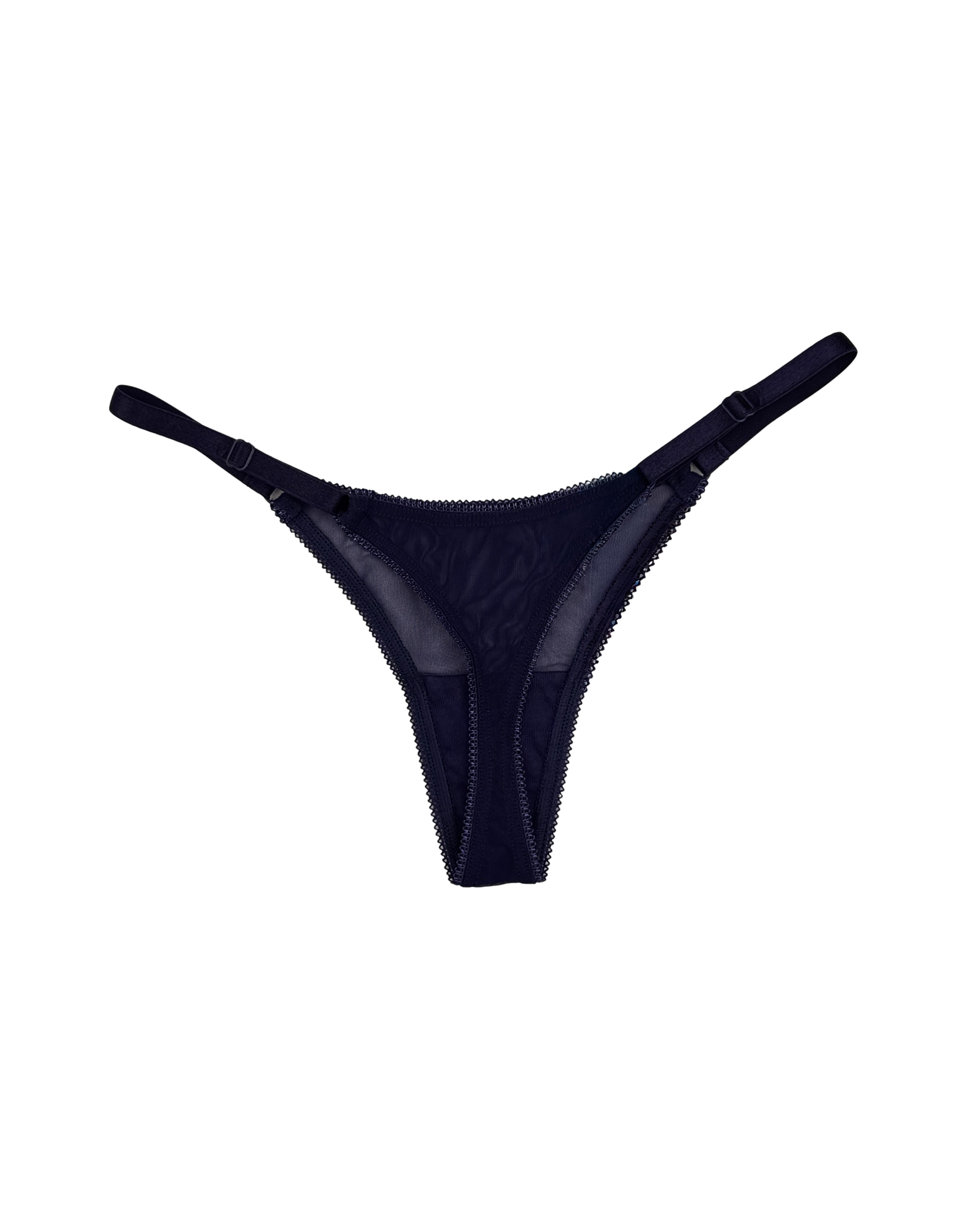 Mesh Thong with Adjustable Straps – Navy
