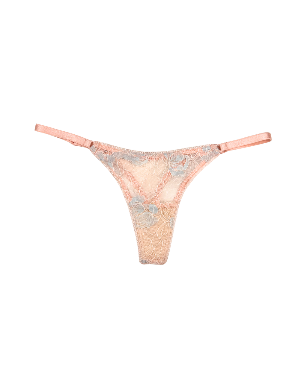 Lace Thong with Adjustable Straps – Pink