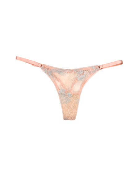 Lace Thong with Adjustable Straps – Red
