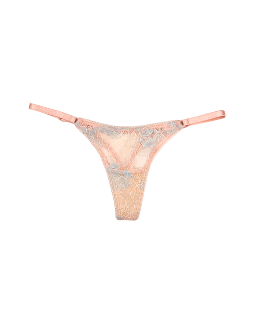 Lace Thong with Adjustable Straps – Pink