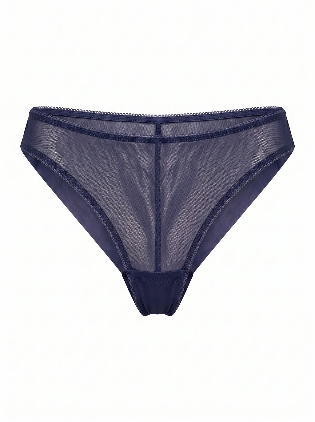 High-Waist Mesh Brazilian Panties Bianca – Navy