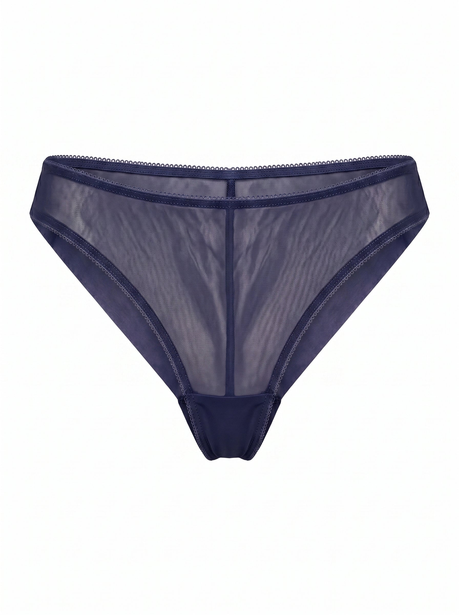 High-Waist Mesh Brazilian Panties Bianca – Navy