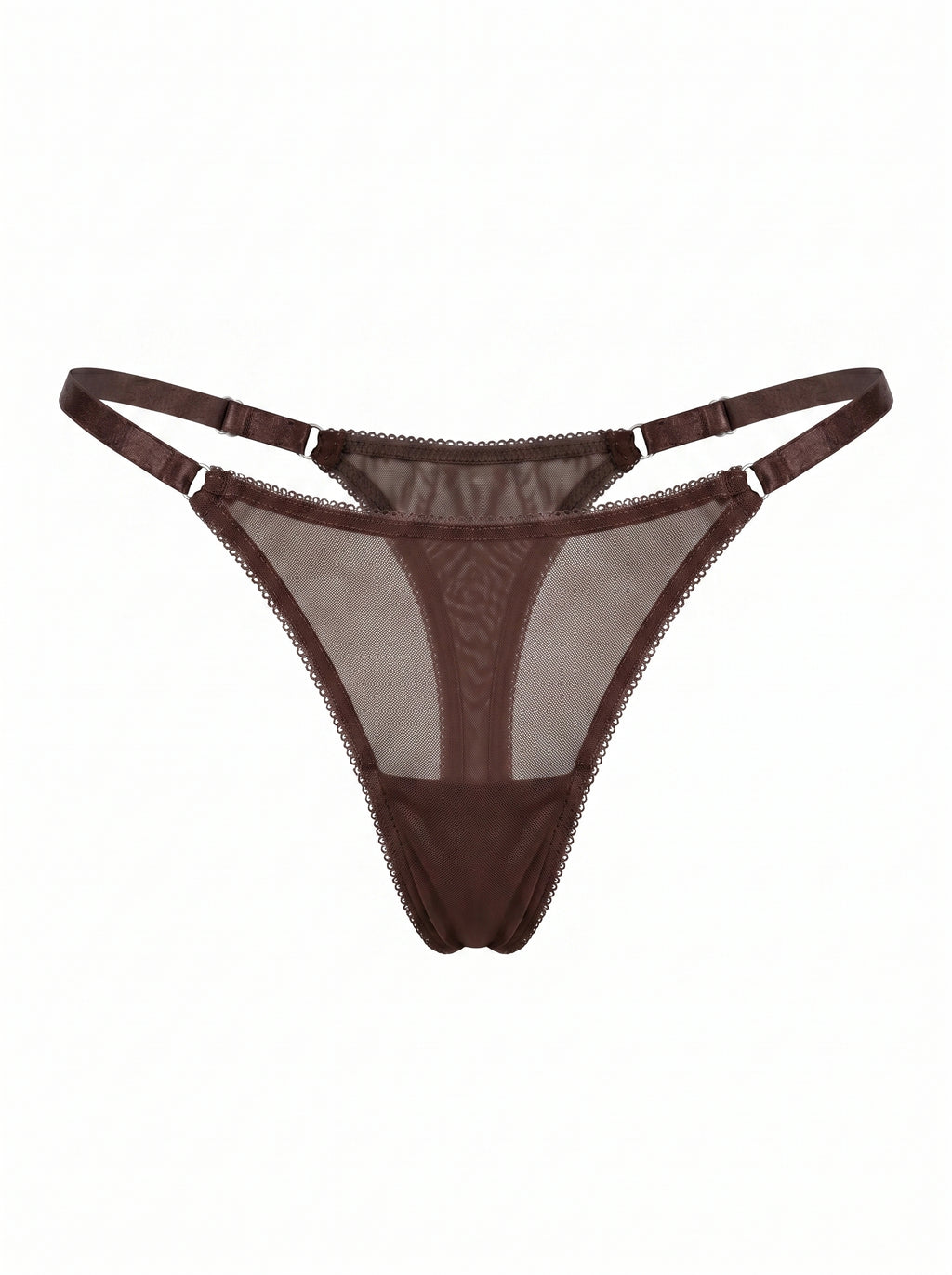 Mesh Thong with Adjustable Straps Iris – Dark Brown