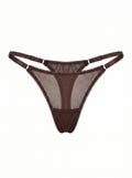 Mesh Thong with Adjustable Straps Iris – Dark Brown