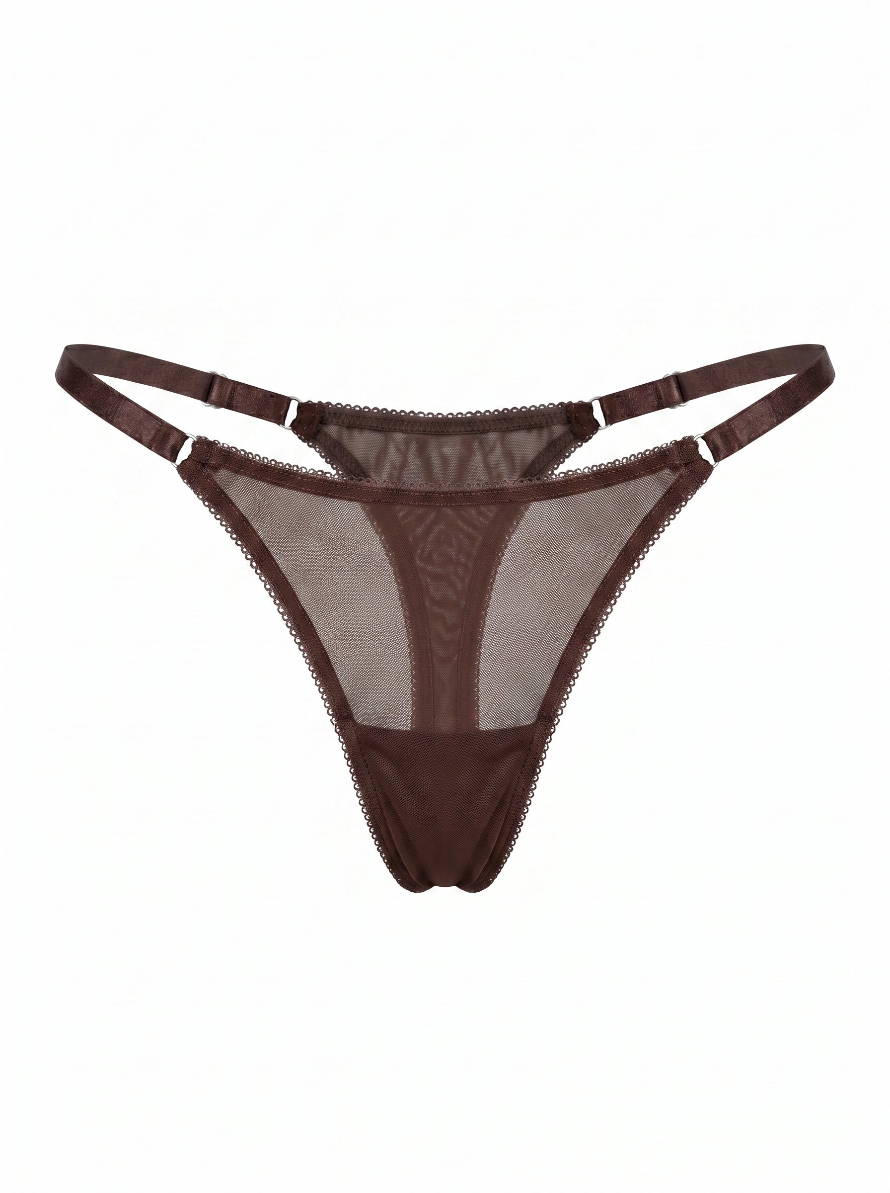 Mesh Thong with Adjustable Straps Iris – Dark Brown