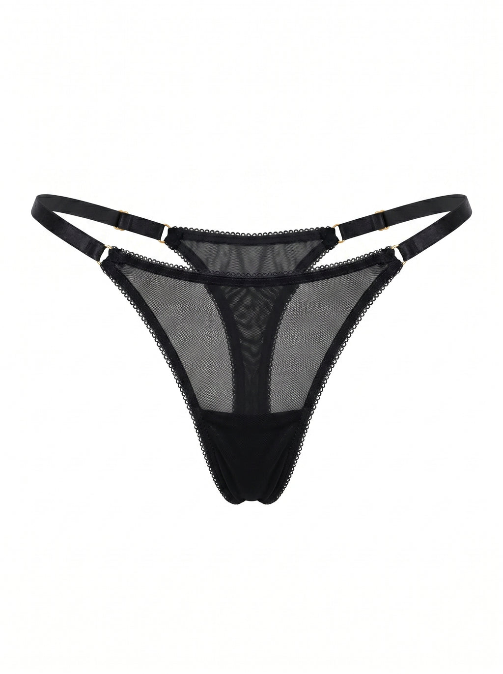 Mesh Thong with Adjustable Straps Iris – Black