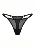 Mesh Thong with Adjustable Straps Iris – Black