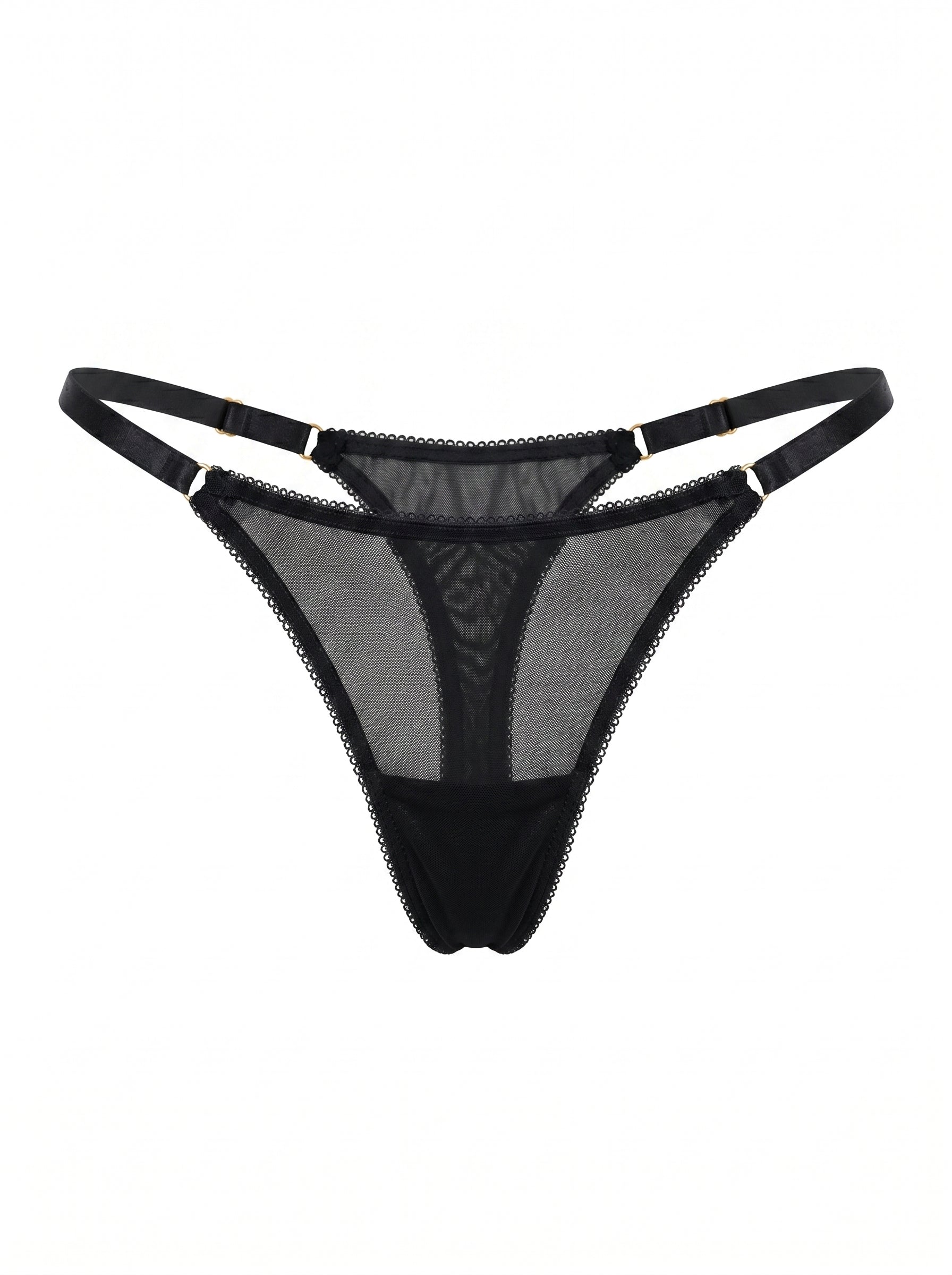 Mesh Thong with Adjustable Straps Iris – Black