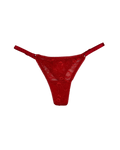 Lace Thong with Adjustable Straps – Red