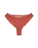 High-Waist Mesh Brazilian Panties – Salmon