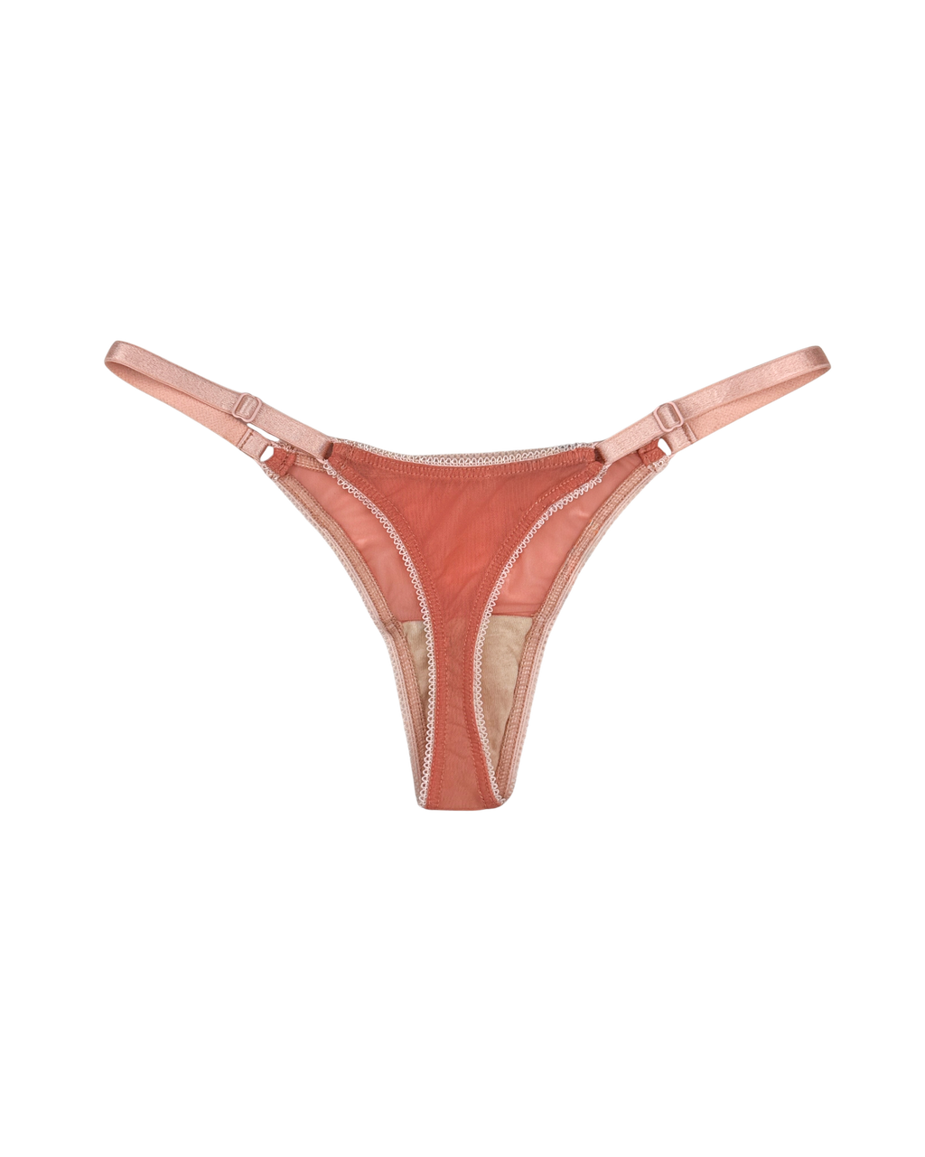 Mesh Thong with Adjustable Straps – Salmon
