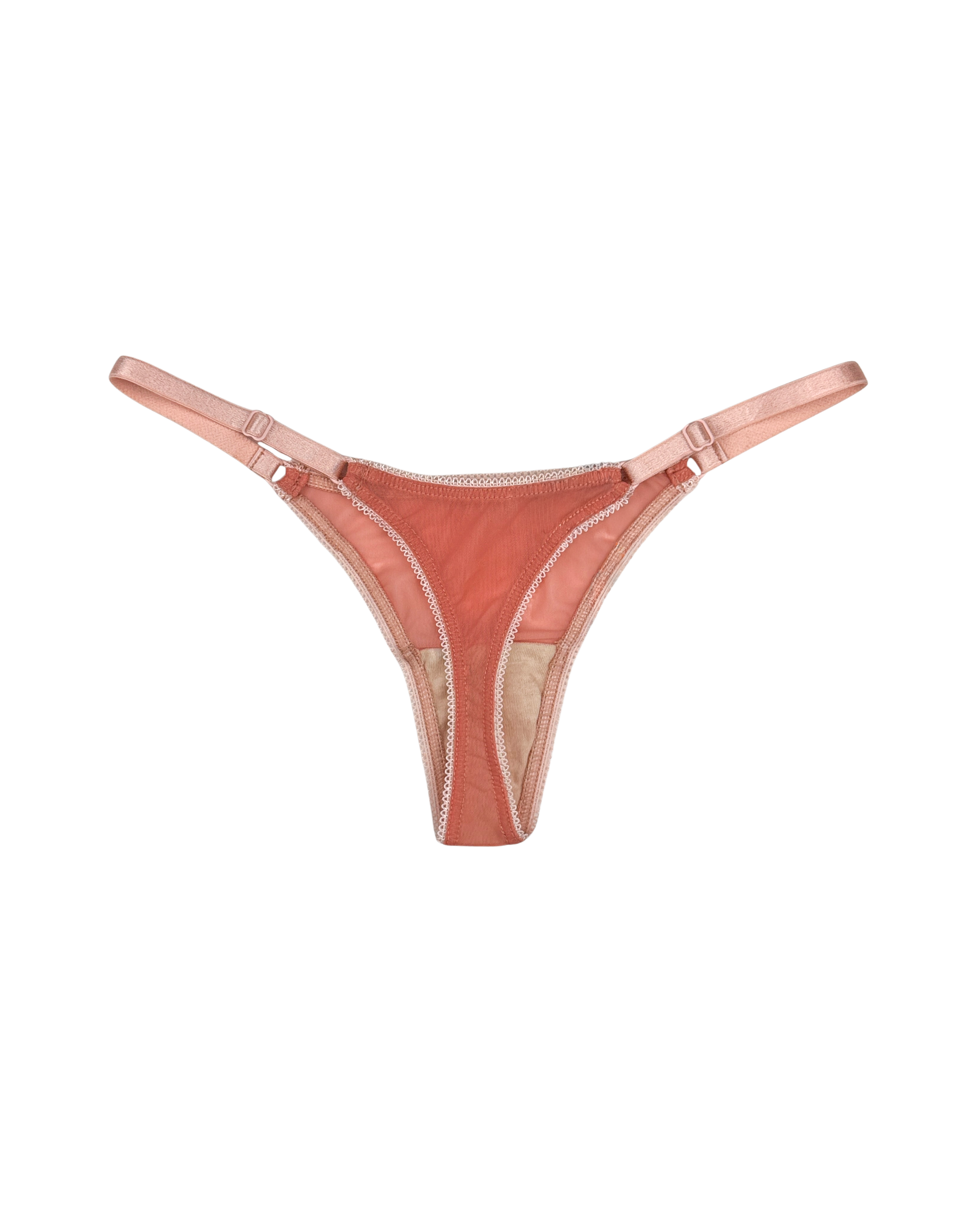 Mesh Thong with Adjustable Straps – Salmon