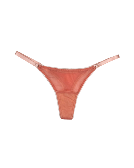 Lace Thong with Adjustable Straps – Red