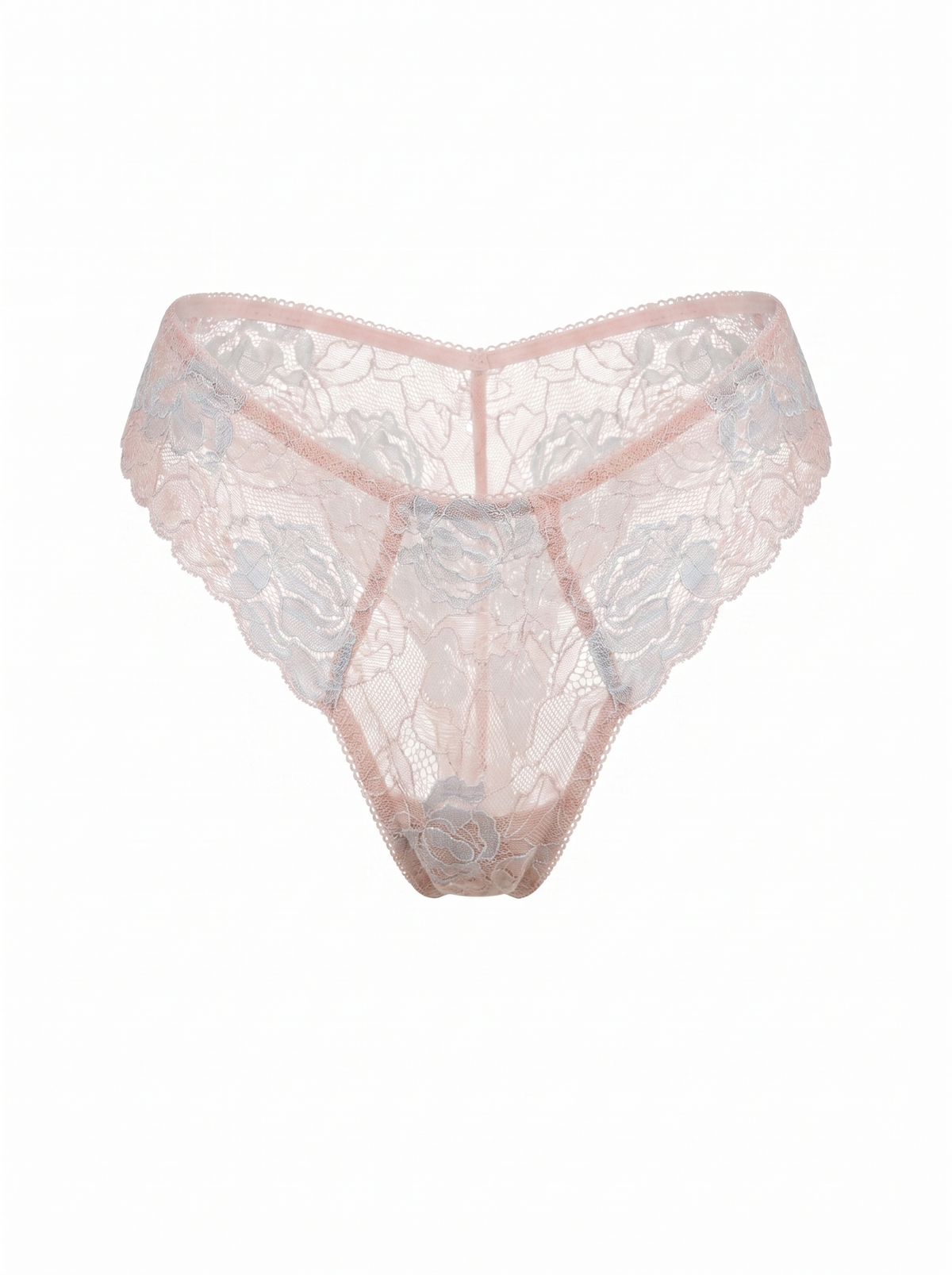 Mid-Rise Lace Brazilian Panties – Pink