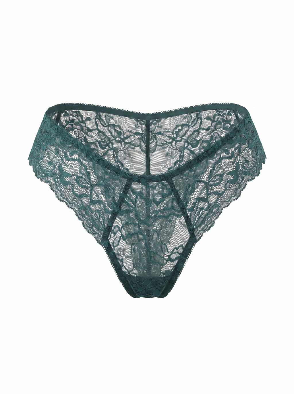 Mid-Rise Lace Brazilian Panties – Emerald
