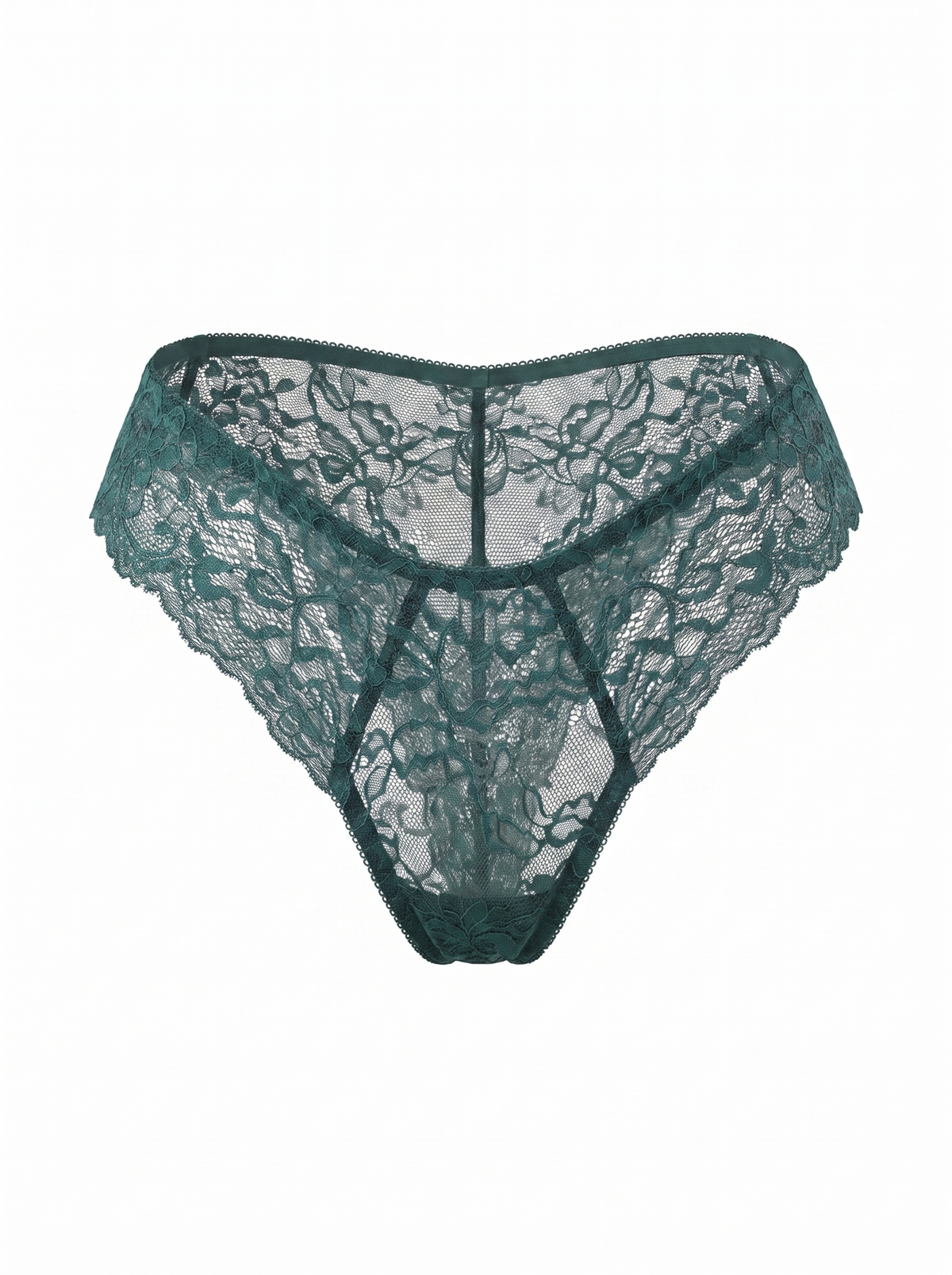 Mid-Rise Lace Brazilian Panties – Emerald