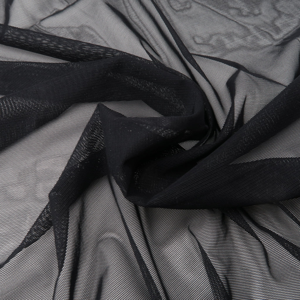 Mesh Thong with Adjustable Straps – Black