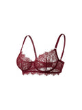 Lace Underwire Bra – Burgundy