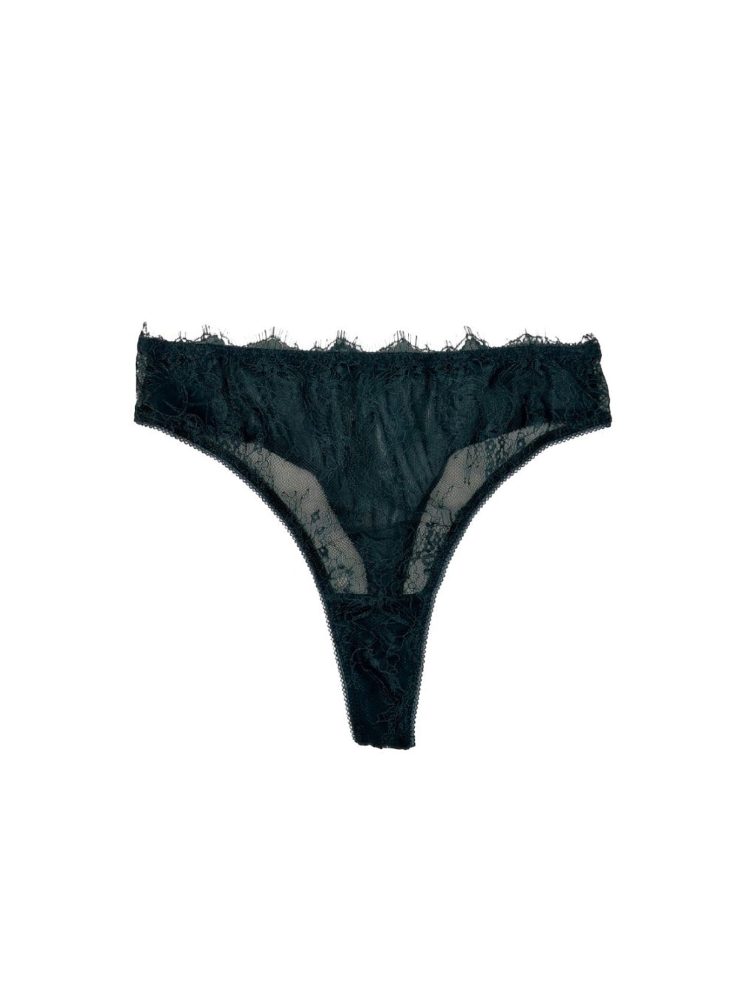 LIA STUDIO LINGERIE Atlantic Deep lace thong with a cotton gusset and lace trim.