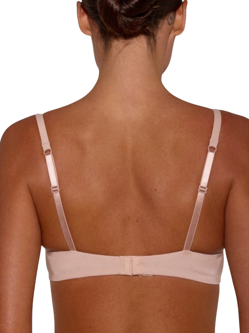 LIA STUDIO LINGERIE Azalea beige push-up bra with adjustable straps, shown from the back on a model