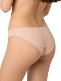 LIA STUDIO LINGERIE Cindy light beige laser-cut seamless cotton bikini panties for an invisible fit under clothing