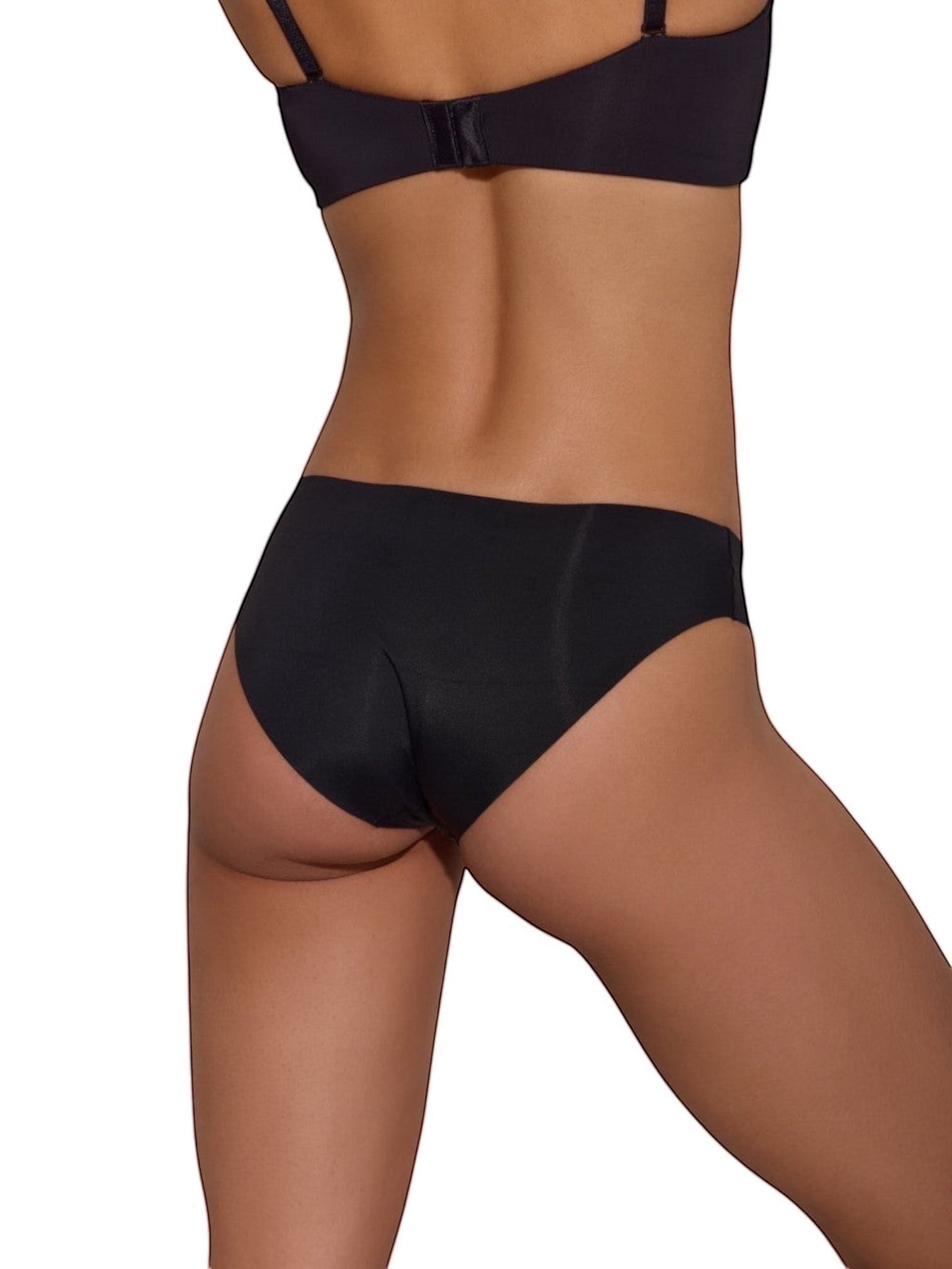LIA STUDIO LINGERIE Push-Up Wire-free Balconette Bra Caramela - Black. Smooth polyamide and spandex blend, molded cups for natural shape and support.