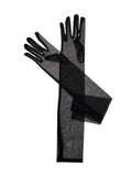 LIA STUDIO LINGERIE black long-sleeved mesh gloves that reach the shoulders, perfect for creating a dramatic look.