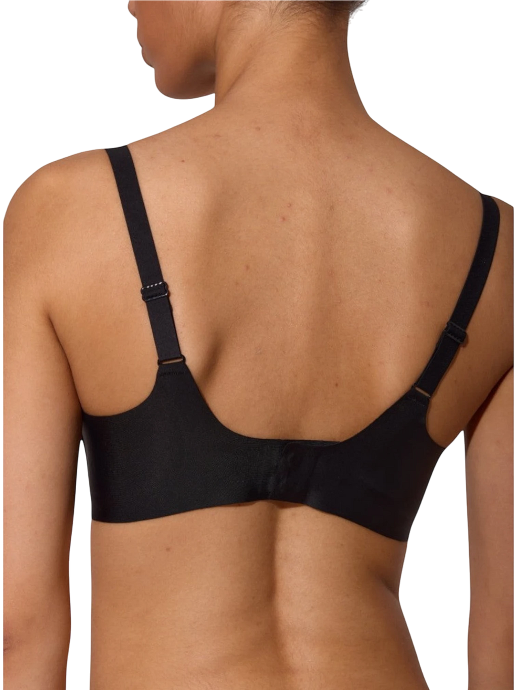 Back view of LIA STUDIO LINGERIE Bra Marita in black, featuring seamless laser-cut polyamide fabric and straps.