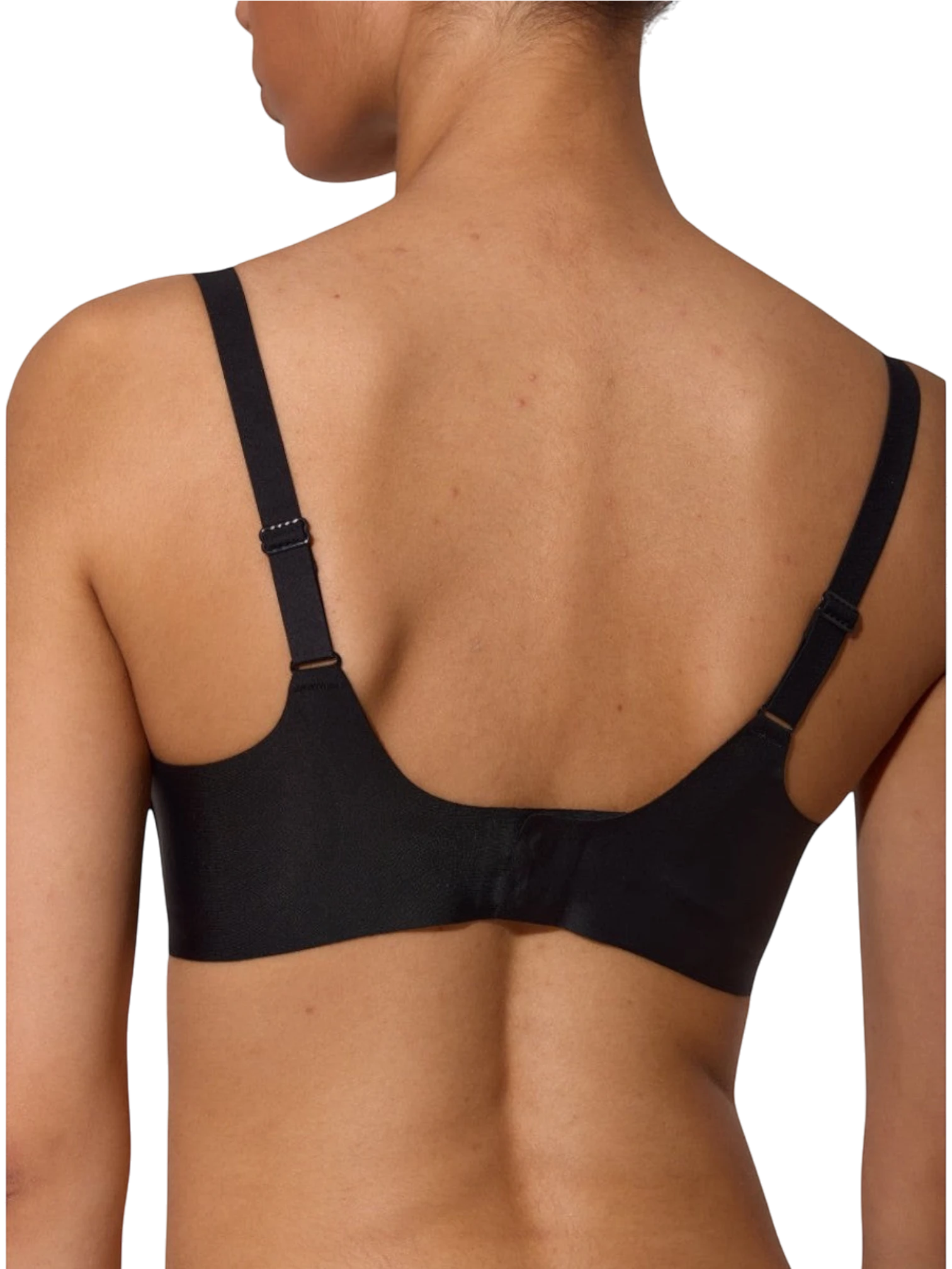 Back view of LIA STUDIO LINGERIE Bra Marita in black, featuring seamless laser-cut polyamide fabric and straps.