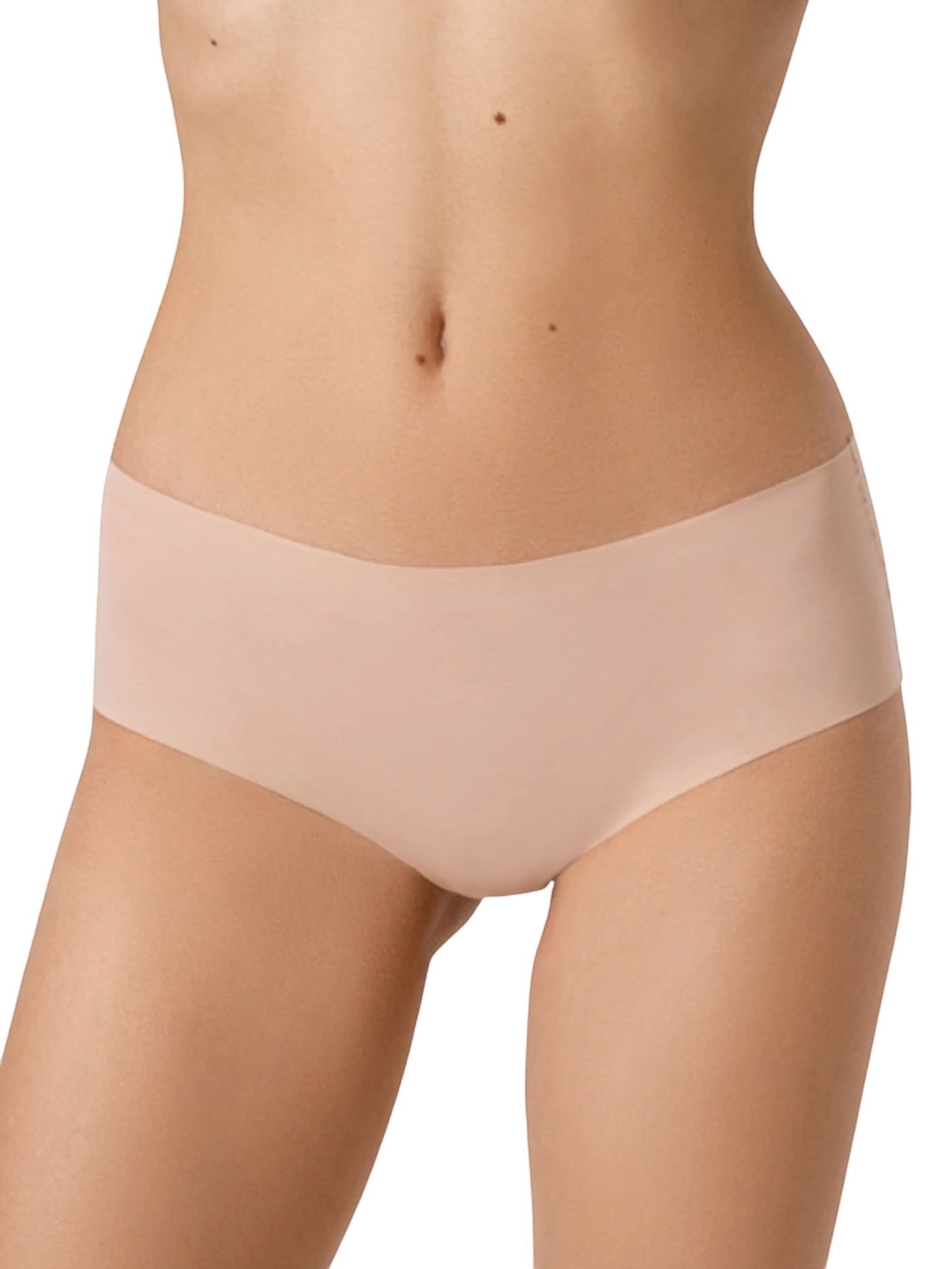 LIA STUDIO LINGERIE Marty light beige seamless cotton bikini panties with laser-cut edges for an invisible fit.
