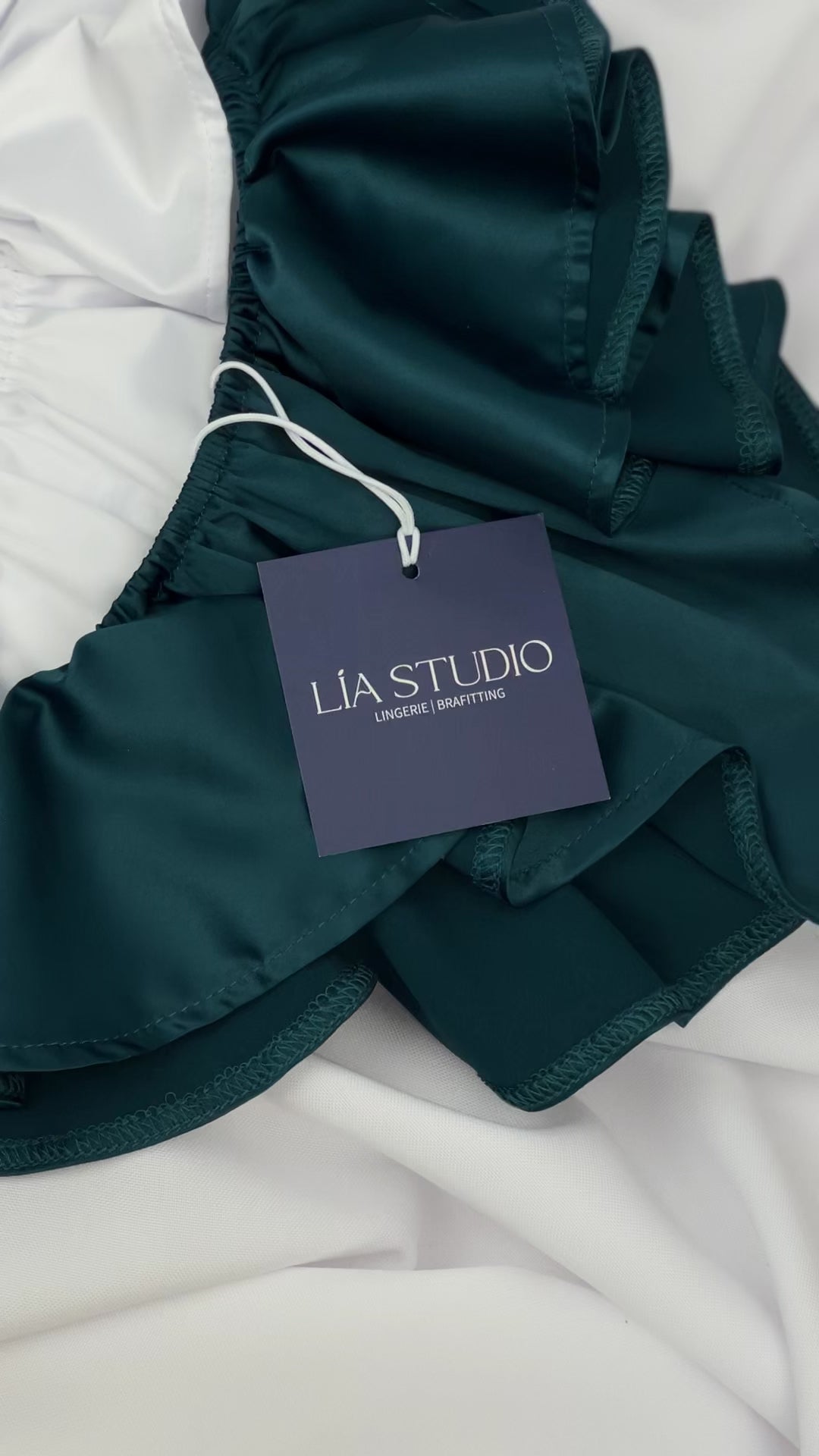 Celeste Satin Cheeky Bikini Panties with Ruffles – Dark Brown