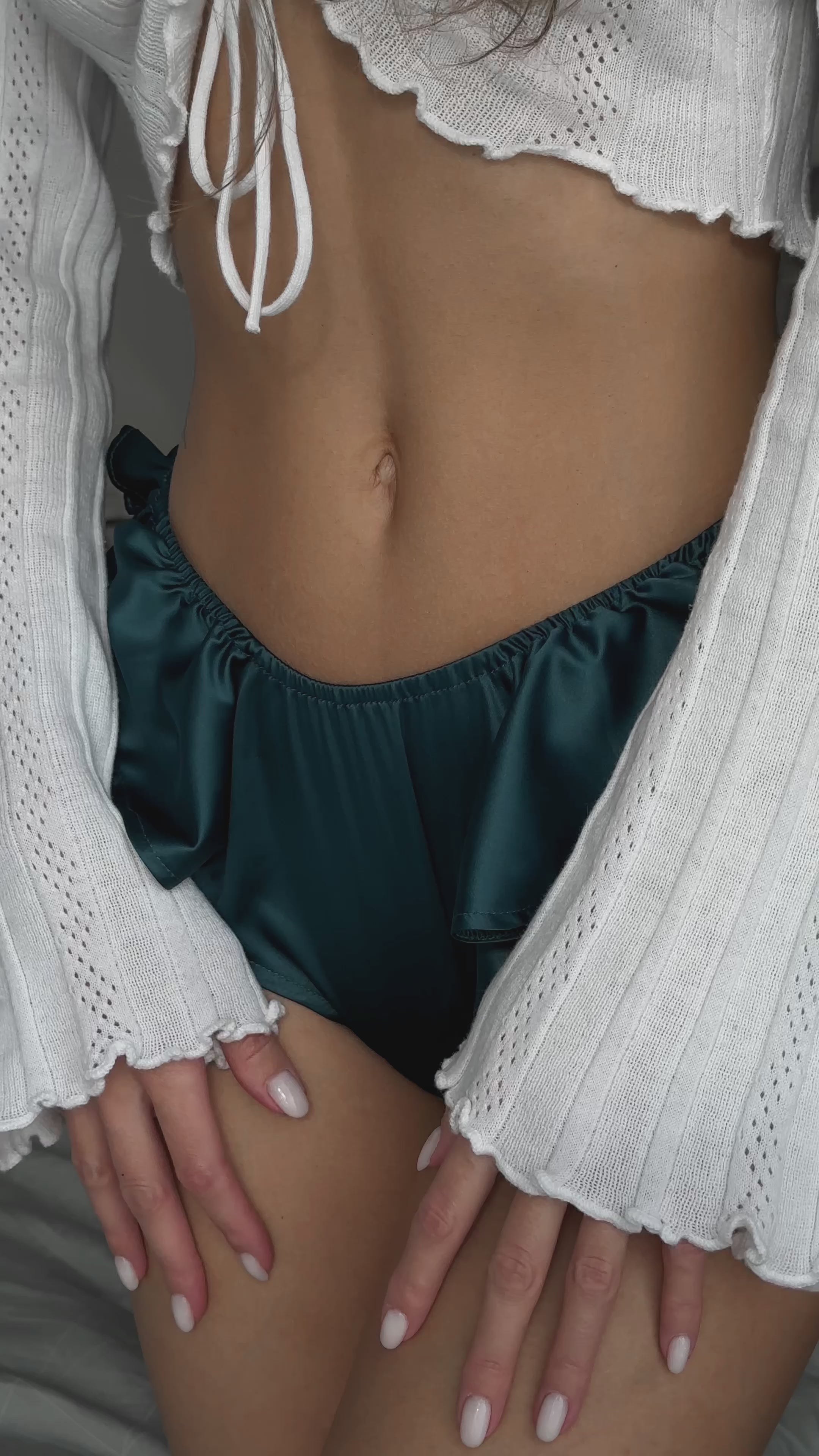 Celeste Satin Cheeky Bikini Panties with Ruffles – Dark Brown