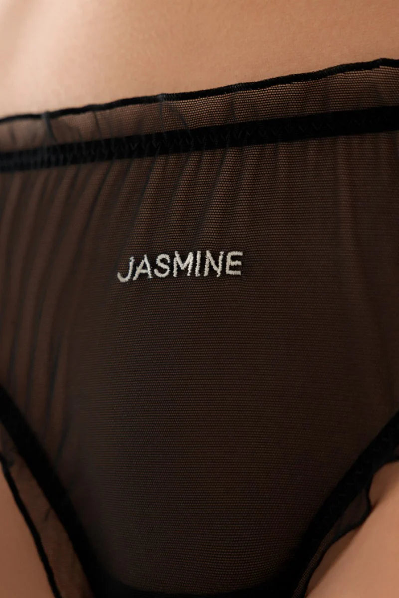 Bikini Panties — Bella Black/Beige